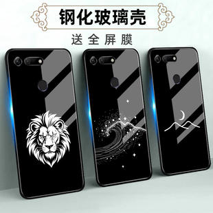 适用荣耀V20玻璃壳手机壳V10保护套V9全包软防摔定制薄硅胶极简贰女液态情侣高级男简约创意直边网红时尚 个性