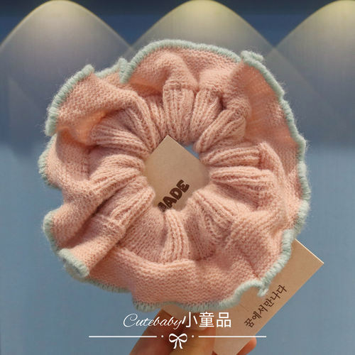 秋冬女童手工毛线针织大肠发圈