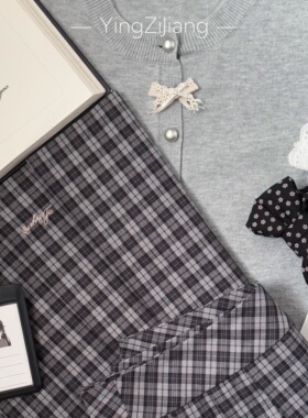 凛音*5月补樱子酱原创JK深色小格子jk格裙校供感通勤学院风