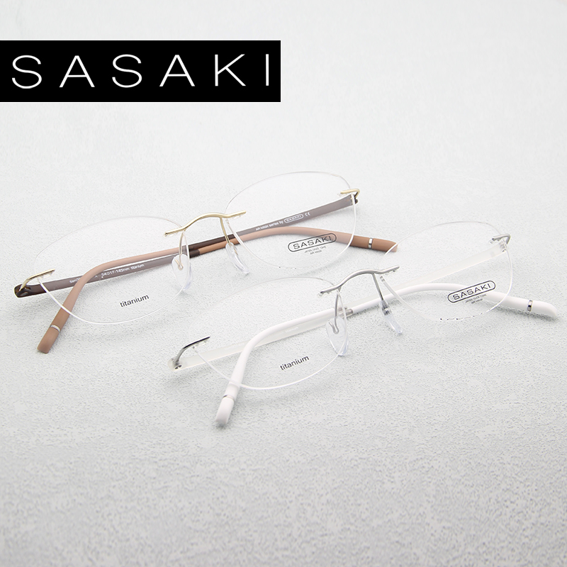 SASAKI佐佐木眼镜架女小框轻无框