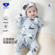 考拉蒂尔 婴儿早秋薄款 衣服纯棉空调服睡衣宝宝和尚服绑带连体衣