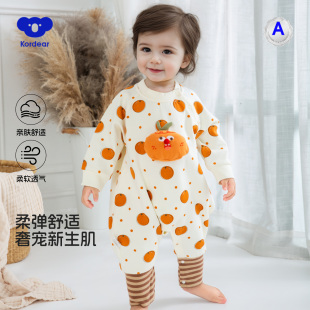 外出服哈衣秋装 满月宝宝秋款 爬爬服 婴儿连体衣春秋季 考拉蒂尔