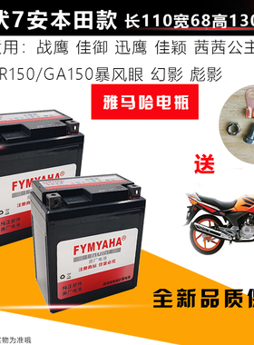 雅马哈摩托车电瓶12v通用MTX7L-BS新大洲E彩战鹰 暴锋眼电池