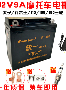 燃油三轮车110/125/150/175宗申福田英超统一免维护12V7A干电瓶