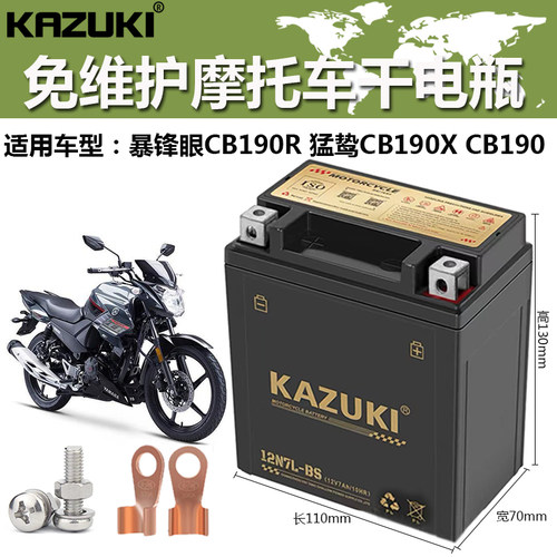 摩托车干电瓶五洋CB190R暴锋眼 CB190X猛鸷CB190SS鸷道蓄电池