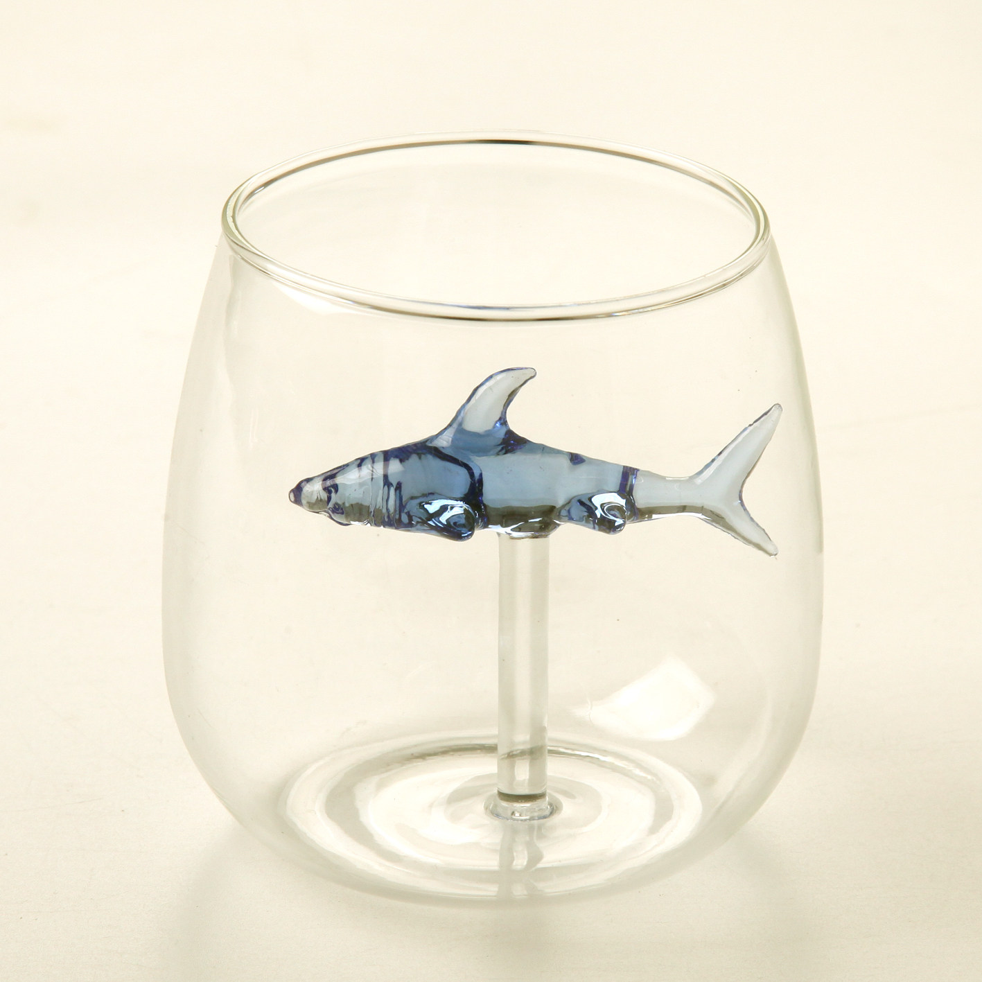 鲨鱼杯创意个性酒瓶 伏特加水晶玻璃鲨鱼酒杯 红酒瓶鸡尾酒空瓶