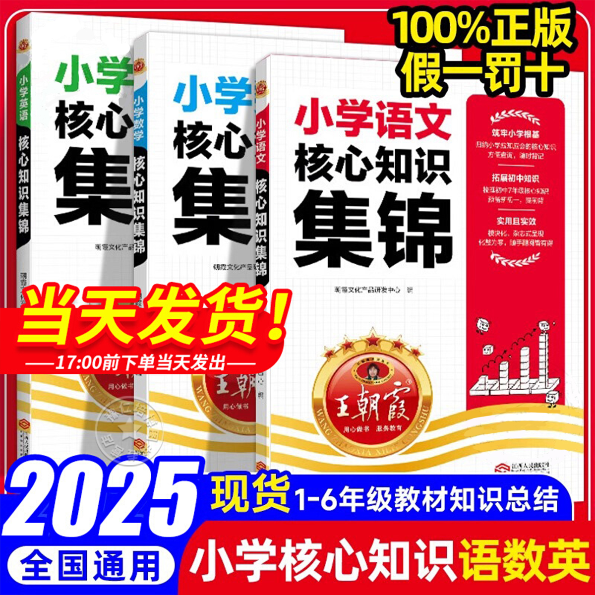 王朝霞小学核心知识集锦 人教版语文小学知识大全数学大盘点英语知识点汇总考点全归纳小升初复习资料教材总结