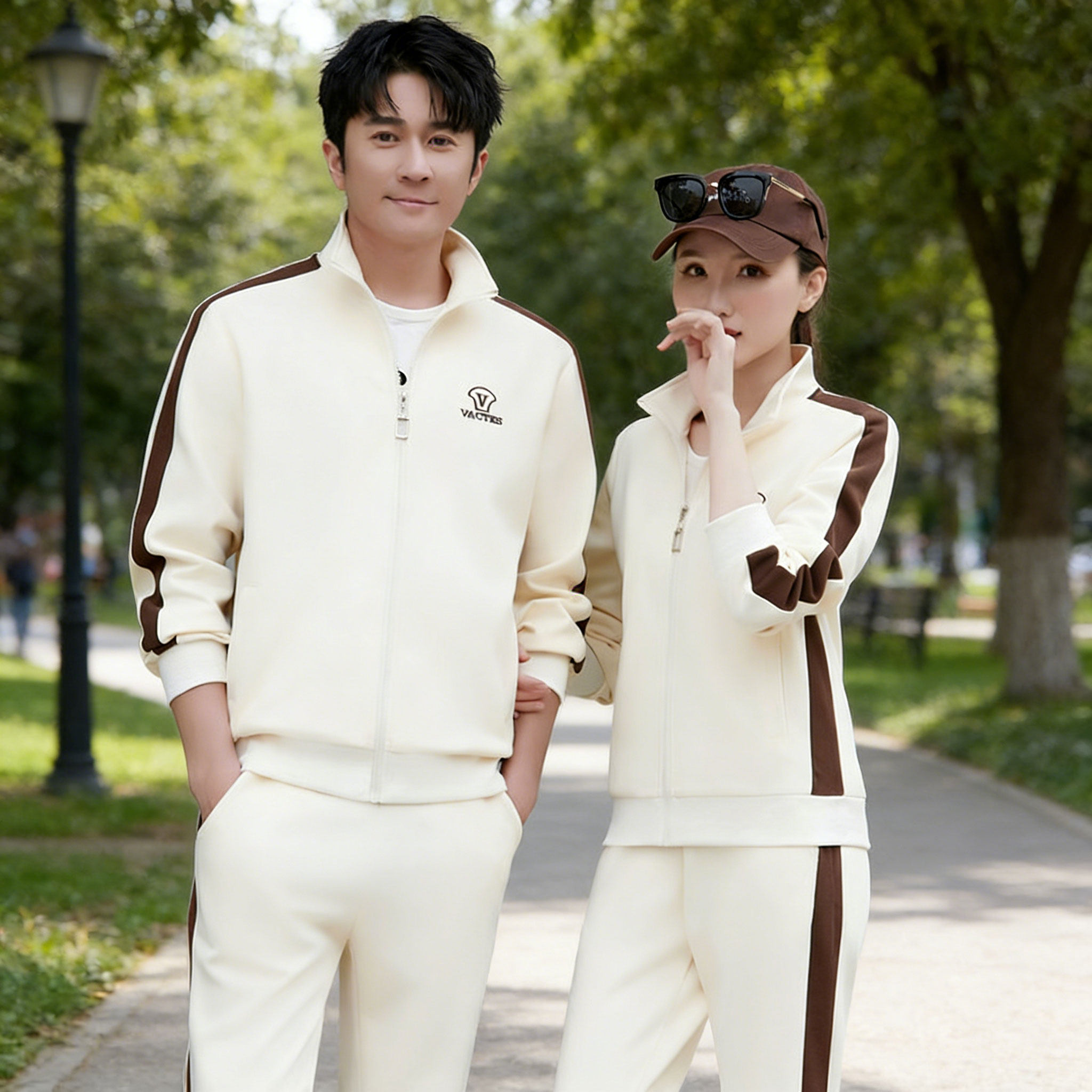 2026新款时尚休闲运动套装男女通用春季长袖卫衣情侣装韩版三件套