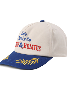 LOTS FAMILY&HOMIES字母刺绣百搭白蓝男女潮流麦穗帽