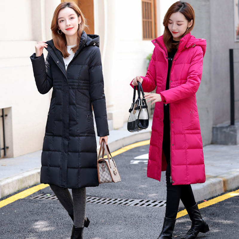 可脱卸外套小个子过膝修身显瘦