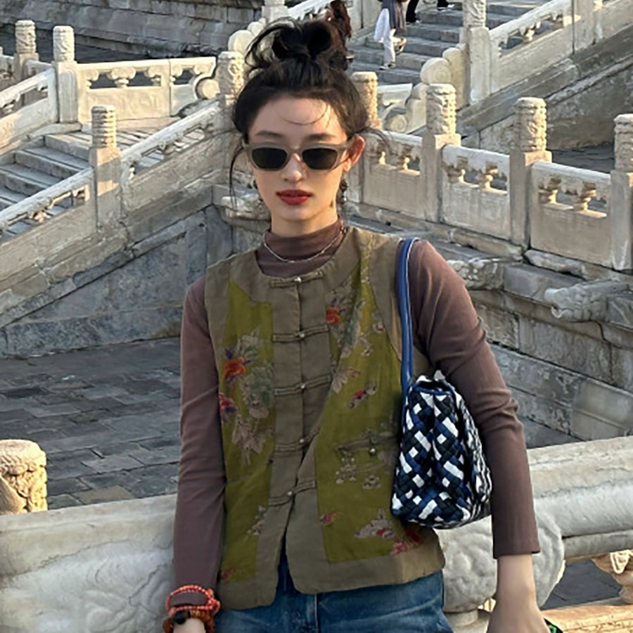 「现货」 马甲女国风刺绣中石加棉坎肩国潮复古文艺茶艺马夹,女装/女士精品,马夹,淘宝优惠券,粉丝福利购,淘宝优惠卷