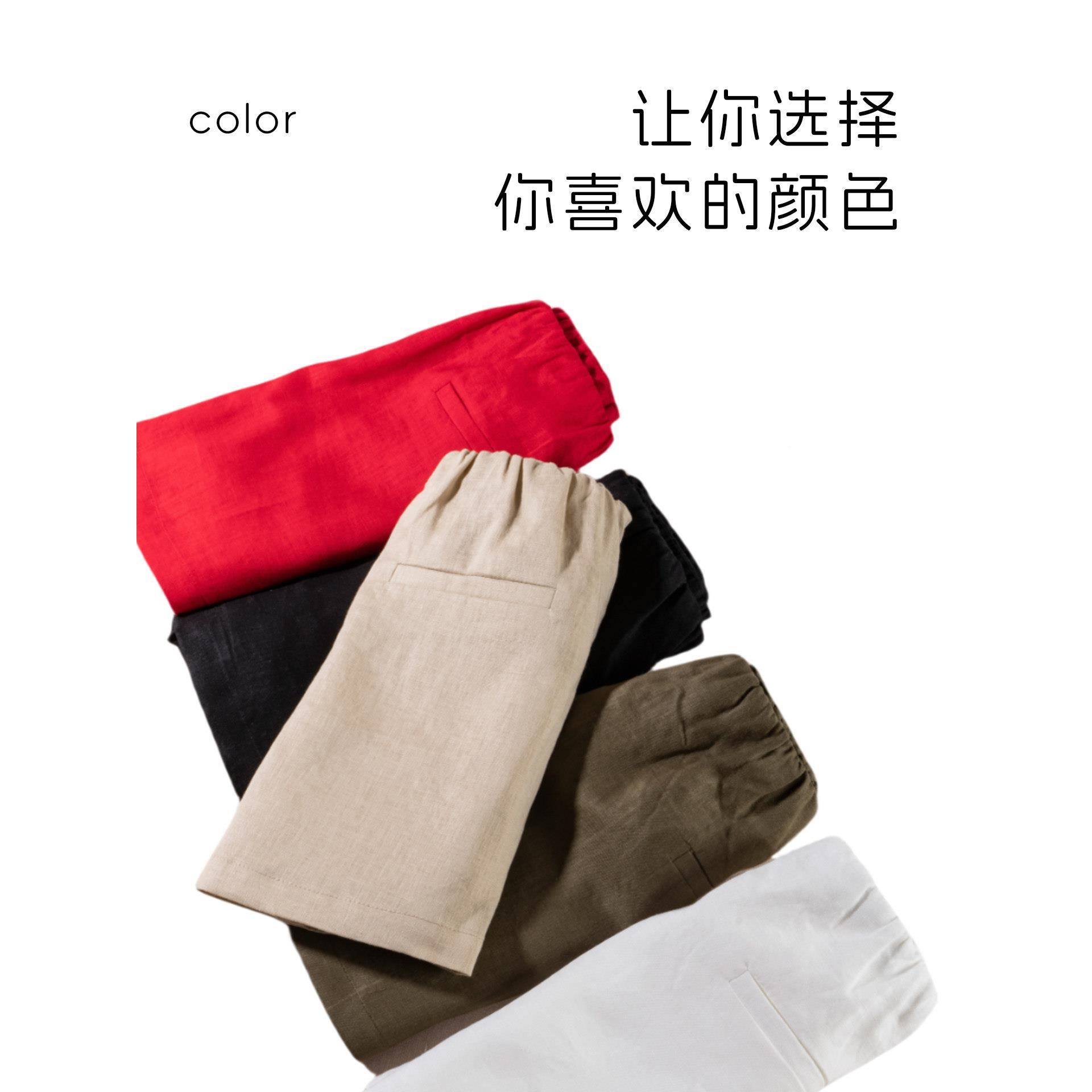 100%亚闲麻高套裤,简单休防季暴露女性夏多功能修身腰a字UPZ短裙