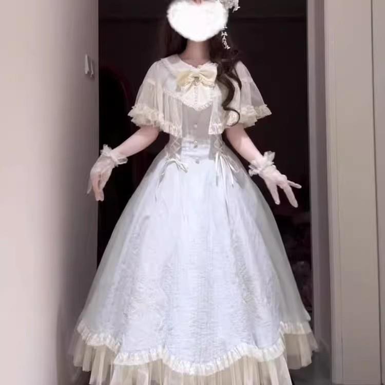 气公质甜美优雅千金罗塔少女感生日长裙夏连2026新款莉收腰VBJ主