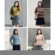 女装 秋季 BI入5色可选打底衫 CV大码 亲肤柔软半高领堆堆袖 上衣女胖m