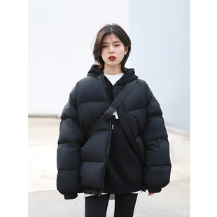 加厚保暖面包服 街头风休闲黑色90白鸭绒羽绒服女冬季 CV大码 女装