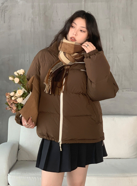 CV大码女装 冬季新品90白鸭绒三防立领羽绒服外套保暖面包服胖MM