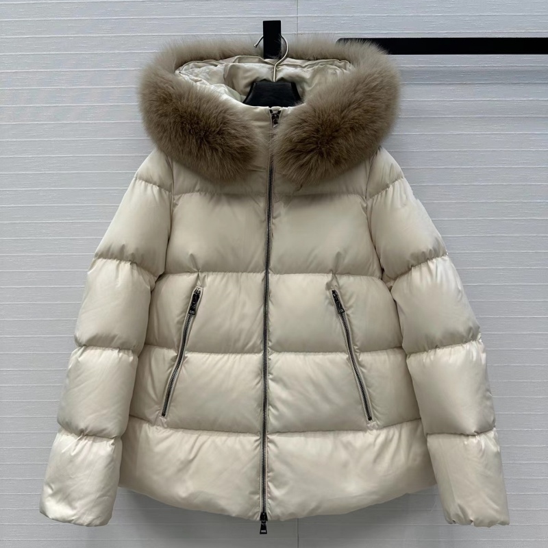 狐狸毛毛大毛领可拆卸连帽国标90进口白鸭绒高腰A字版型羽绒服女