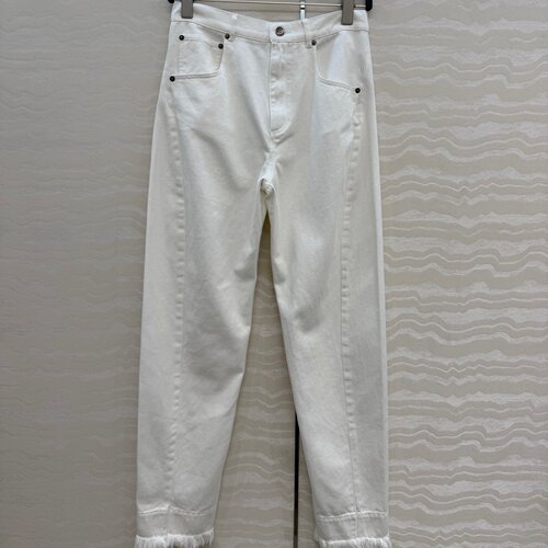 进口洗水牛仔锥形束脚女裤