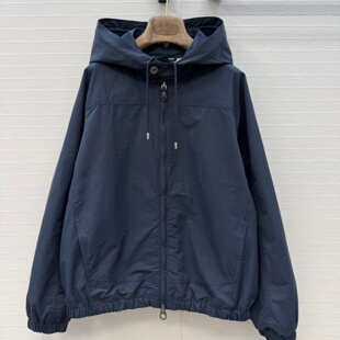 型百搭外套上衣女 连帽宽松版 深圳南油新款 防风亚麻衬里无缝衣袖