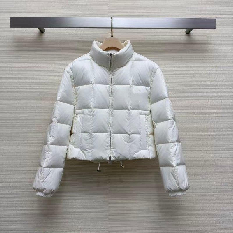 国标90白鹅绒立领高腰短款羽绒服