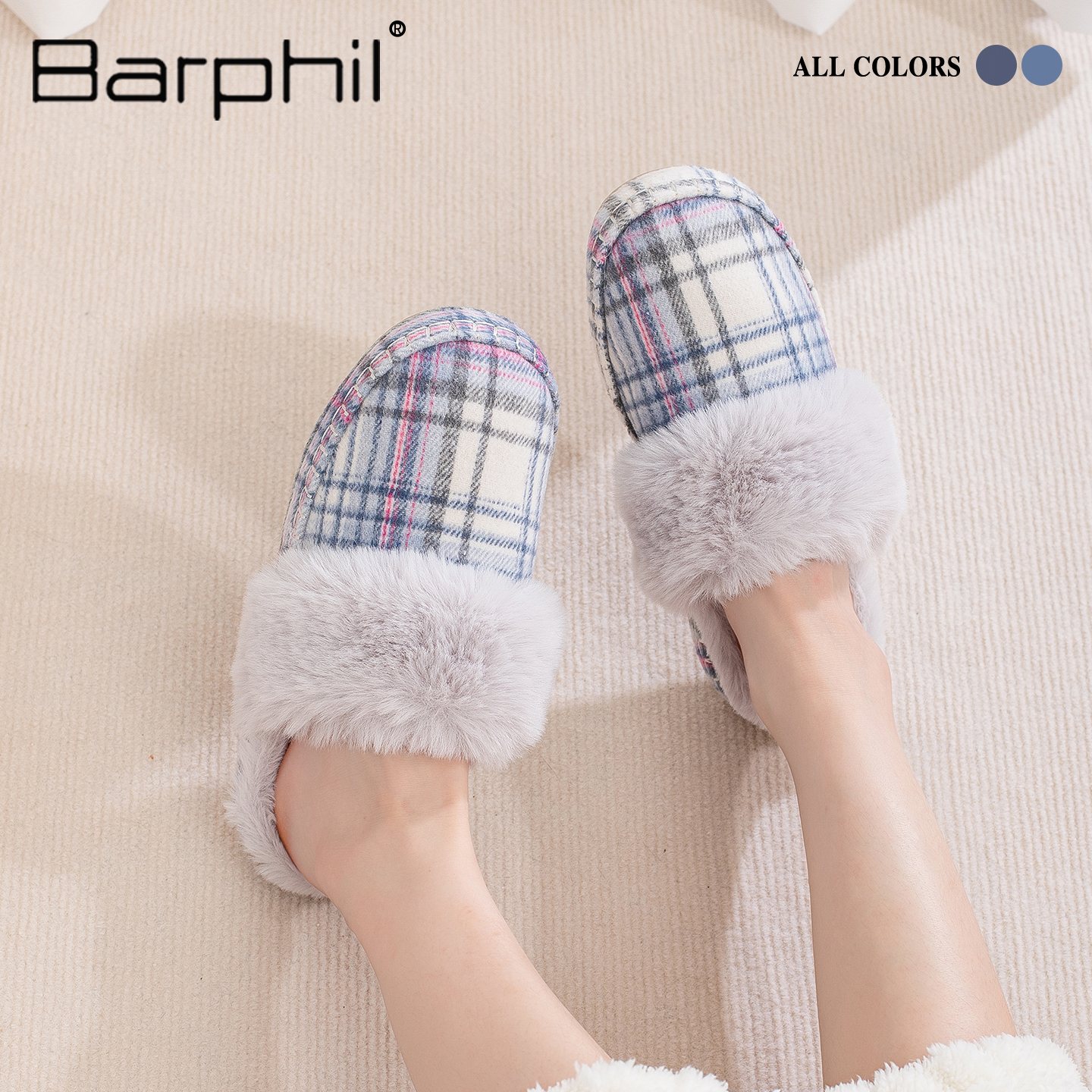 【清仓】Barphil拖鞋女2025新款秋冬季室内家居舒适毛绒棉拖保暖