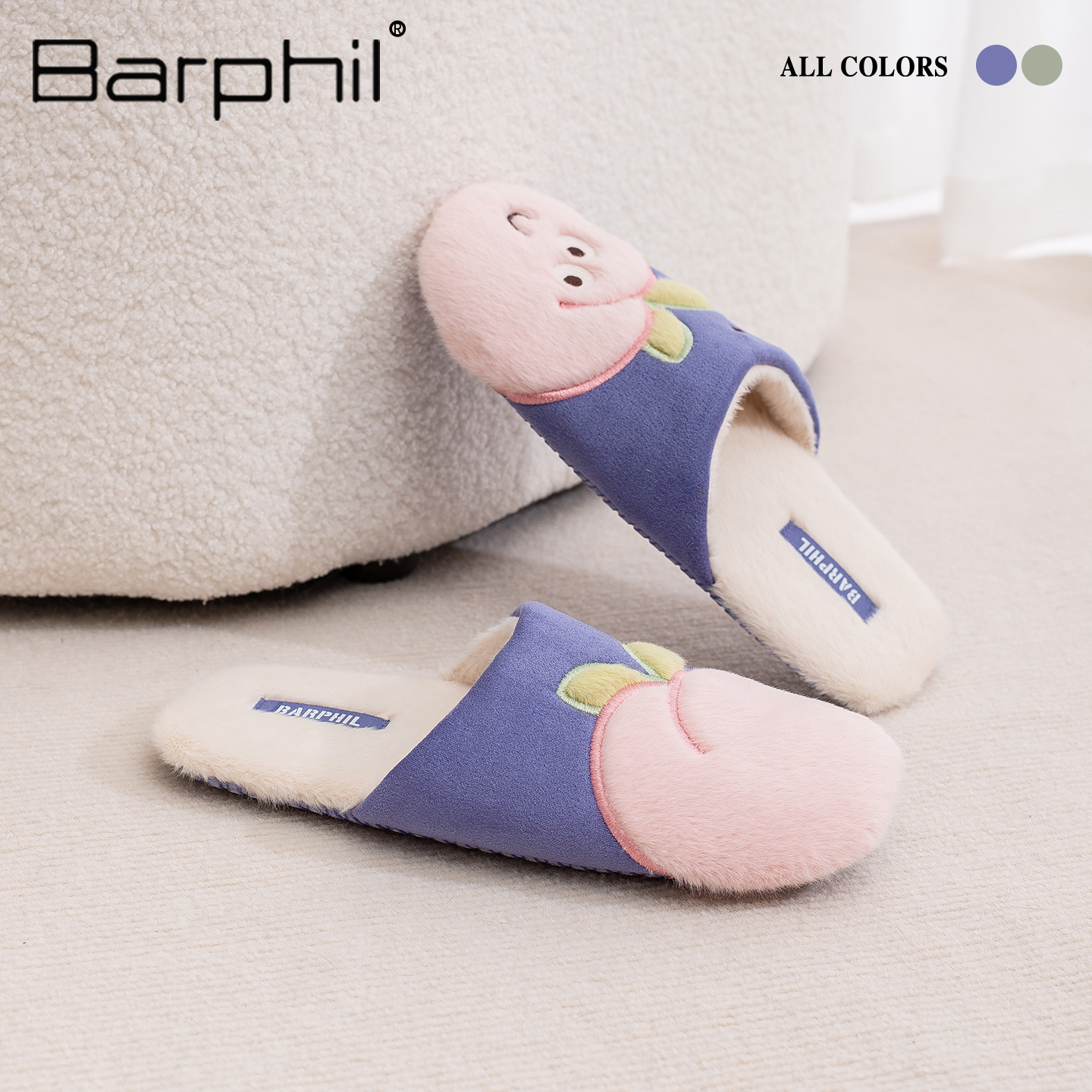 Barphil拖鞋女2025新款秋冬季室内家居可爱包头保暖棉拖鞋木地板