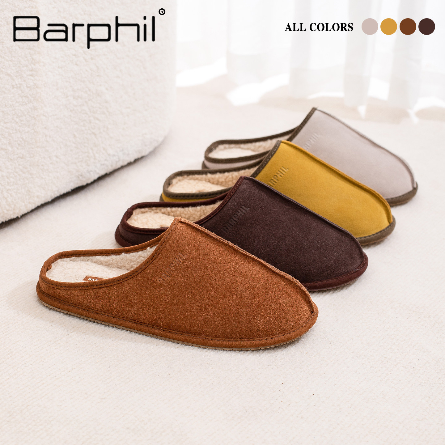 Barphil棉拖鞋男士2025新款秋冬室内家居包头保暖防滑毛绒牛反绒,居家布艺,居家棉拖/棉鞋,淘宝优惠券,粉丝福利购,淘宝优惠卷