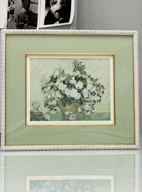 （画框）顺丰不包邮成品框实木相框挂墙装裱创意装饰花草浅绿整套