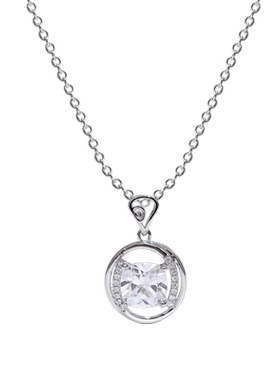 镶钻圆形锆石森系吊坠生日礼物