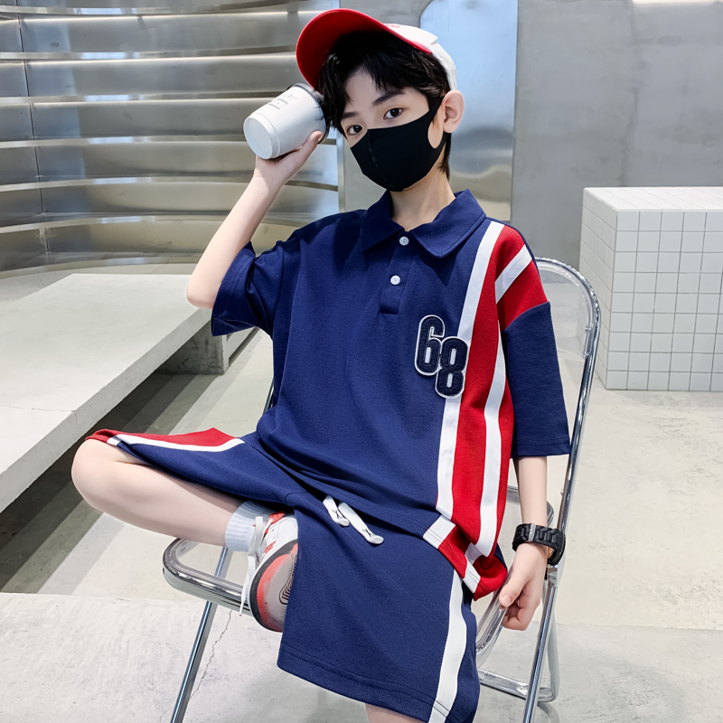男童夏季套装男孩2024新款大儿童网红时髦运动帅气炸街夏装潮衣服