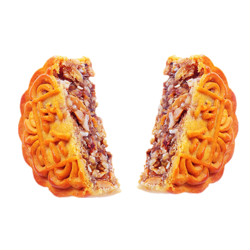老白渡老五仁月饼伍仁广式老式传统手工中秋节礼盒装礼品送125g*4