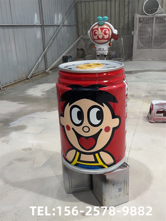 旺仔牛奶瓶子雕塑巨型易拉罐定制可乐瓶玻璃钢酒瓶酒钢模型摆件