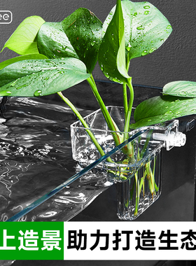 yee水培固定篮鱼缸挂壁式定植篮鱼缸造景装饰水草植物种植支架