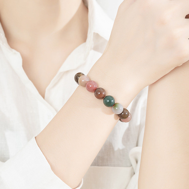 四川盐源玛瑙手串女糖果色天然正品手链珠子串珠转手饰官方旗舰店