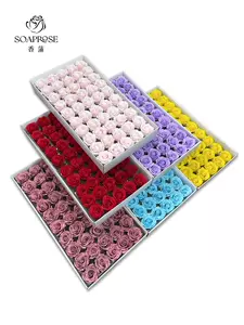 Aromatic Reed Core Manta Rose Soap Flower with Wavy Edges, Eternal Flower Bouquet Gift Box DIY Materials Wholesale