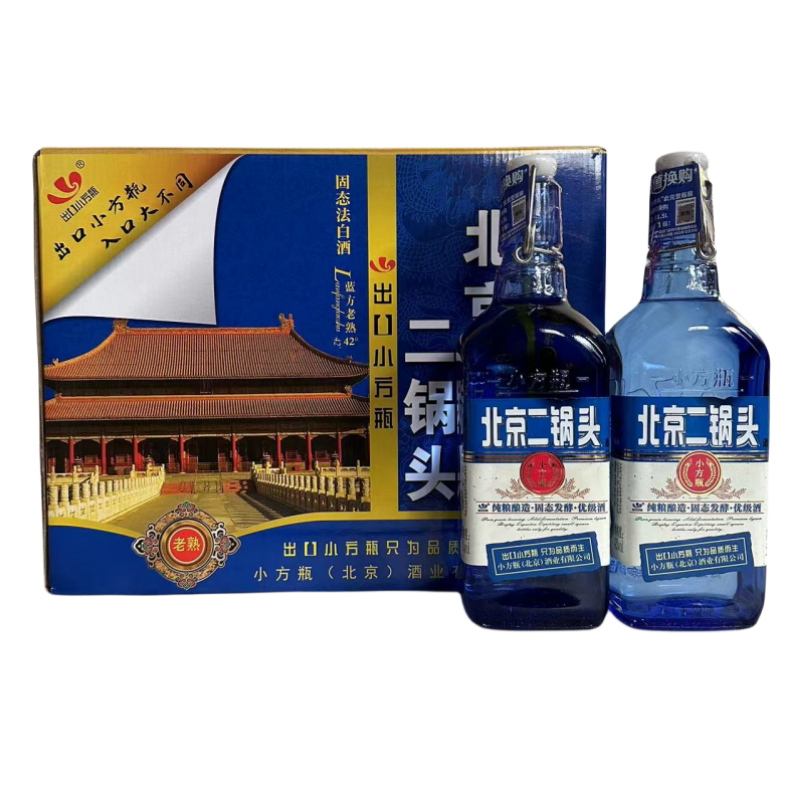 蓝瓶二锅头永丰牌500ml小方瓶图片