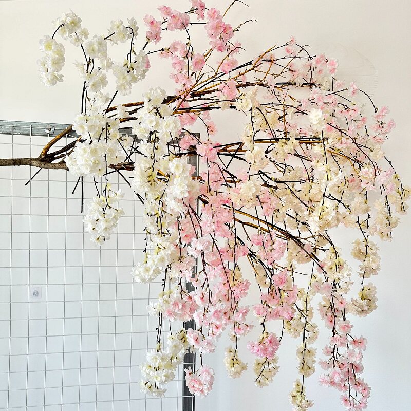 垂吊瀑布樱花吊顶仿真花婚庆装饰
