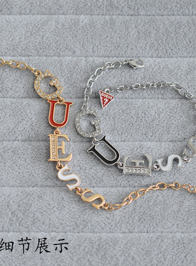 女合金宝石珐琅欧美字母手链
