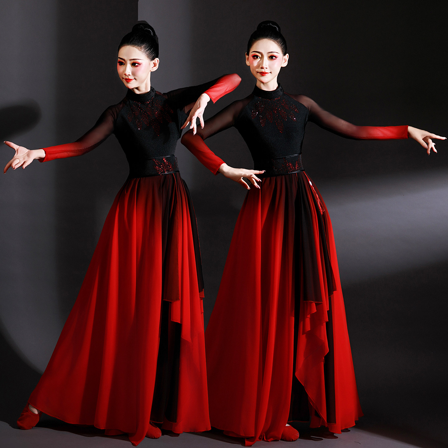 象王行舞蹈服装汉服古装女中国风九州同表演剑舞侠客扇子舞演出服