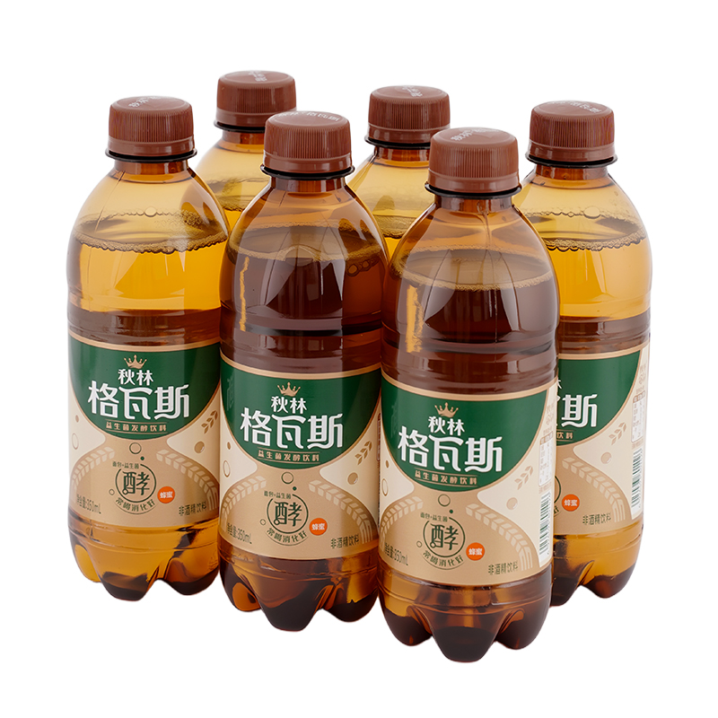 秋林格瓦斯蜂蜜口味350ml*6瓶装哈尔滨特产面包发酵饮料夏季夏天