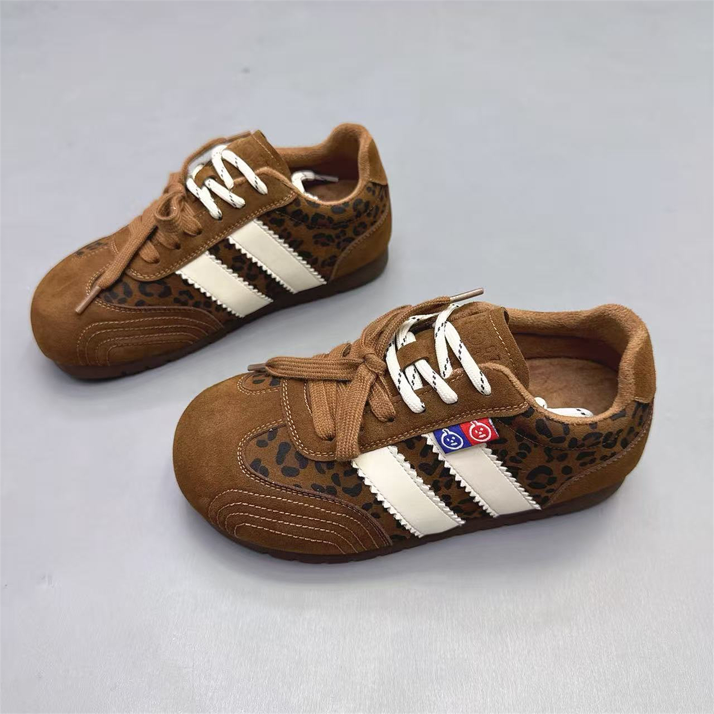 真皮女鞋复古双鞋带加绒德训鞋潮