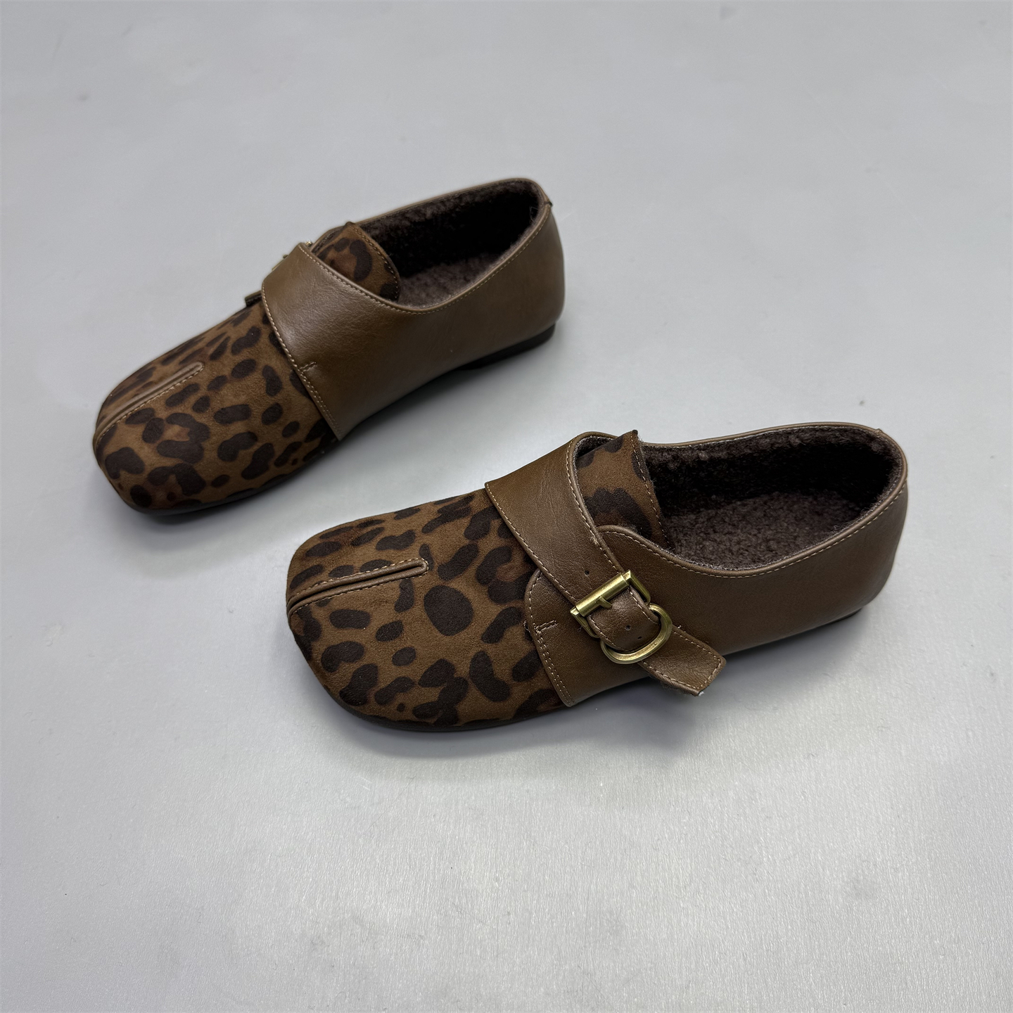 真皮女鞋复古软底加绒保暖勃肯鞋