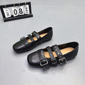 头层牛皮法式 女 圆头皮带扣玛丽珍单鞋 软底英伦风小皮鞋 2026春新款