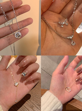 高级感轻奢钛钢项链女小众设计感辣妹珍珠锁骨链时尚百搭配饰