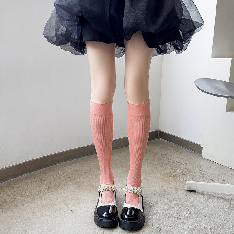 彩色小腿袜子女压力显瘦天鹅绒