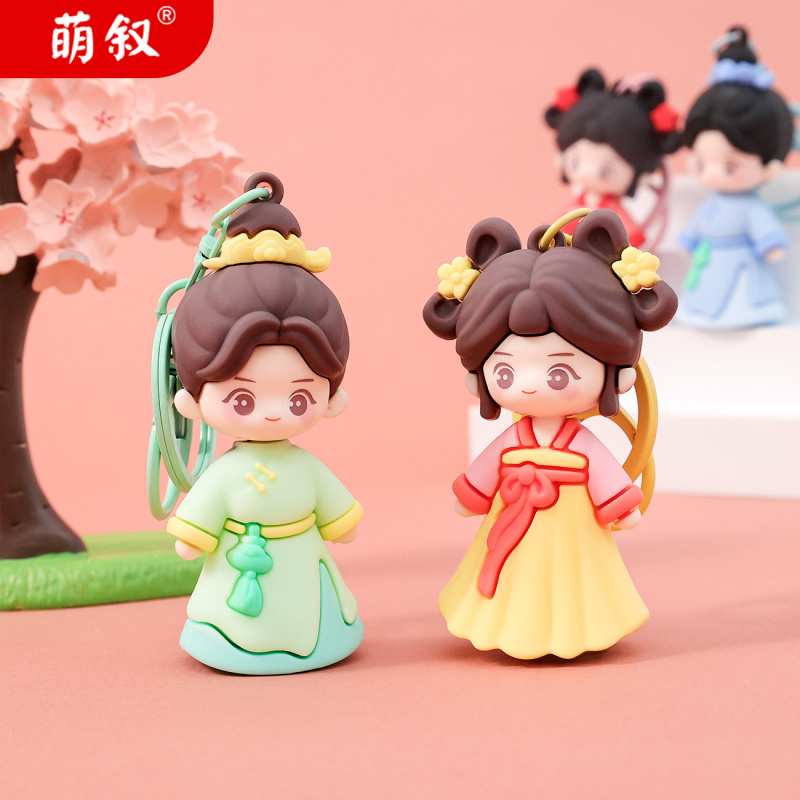 国风潮玩盲盒钥匙扣公仔