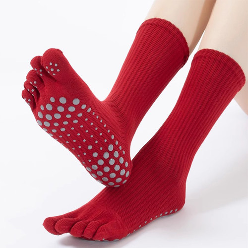 瑜伽袜子防滑专业女五指袜普拉提袜子运动地板袜成人瑜伽防滑袜