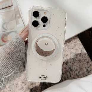 白色磁吸椰蛋可爱支架适用iPhone17苹果15Promax手机壳13双层16plus防摔16promax保护magsafe磁吸12男女12pro