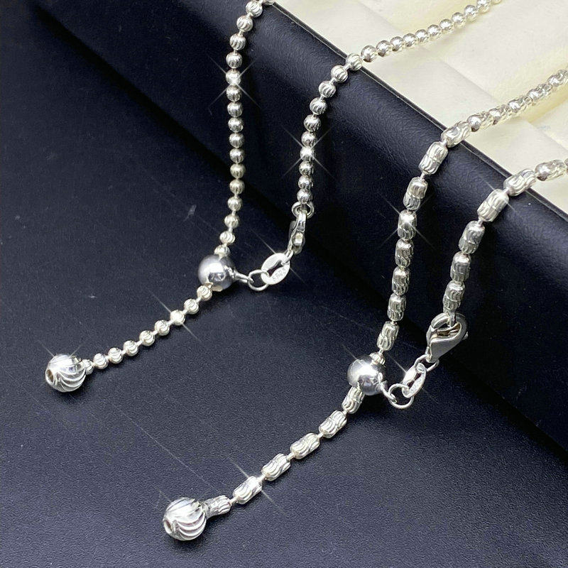 源头工厂s925纯银项链通体银可调节y链钻石链抽拉豆豆链百搭50cm,饰品/流行首饰/时尚饰品新,银饰项链,淘宝优惠券,粉丝福利购,淘宝优惠卷