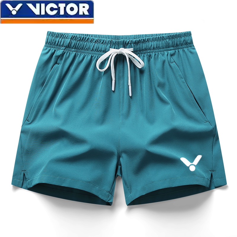 victor胜利羽毛球情侣短裤2025新款三分裤速干裤宽松运动跑步裤男